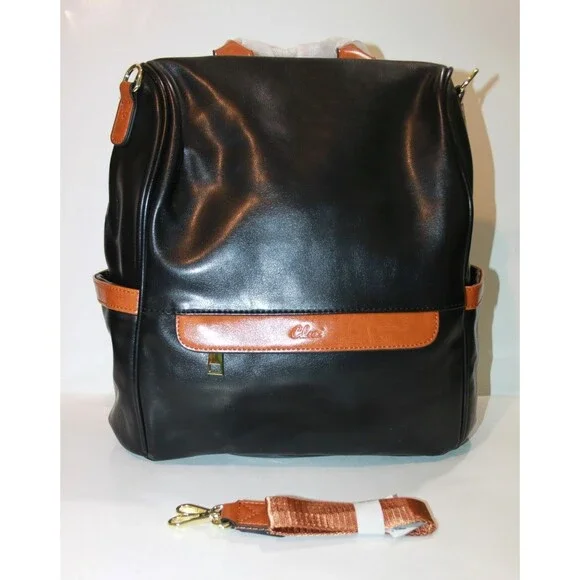 Cluci Women Backpack Purse Black Brown Faux Leather Anti Theft Travel Bag 12" - Picture 7 of 10